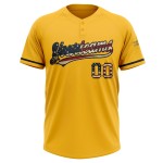 Custom Gold Vintage USA Flag-Black Two-Button Unisex Softball Jersey Custom Gold Vintage USA Flag-Black Two-Button Unisex Softball Jersey