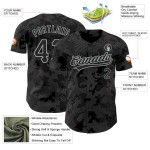 Custom Black Gray 3D Pattern Design Curve Lines Authentic Baseball Jersey Custom Black Gray 3D Pattern Design Curve Lines Authentic Baseball Jersey