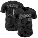 Custom Black Gray 3D Pattern Design Curve Lines Authentic Baseball Jersey Custom Black Gray 3D Pattern Design Curve Lines Authentic Baseball Jersey