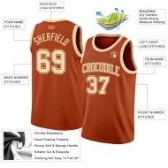 Custom Texas Orange Cream Authentic Basketball Jersey Custom Texas Orange Cream Authentic Basketball Jersey