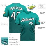 Custom Aqua Teal-Black Fade Fashion Performance T-Shirt Custom Aqua Teal-Black Fade Fashion Performance T-Shirt