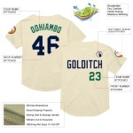 Custom Cream Navy-Kelly Green Mesh Authentic Throwback Baseball Jersey Custom Cream Navy-Kelly Green Mesh Authentic Throwback Baseball Jersey