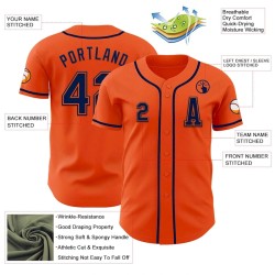 Custom Orange Navy Authentic Baseball Jersey Custom Orange Navy Authentic Baseball Jersey