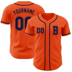 Custom Orange Navy Authentic Baseball Jersey