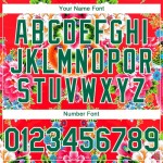 Custom Red Kelly Green-White 3D Pattern Design Northeast China Big Flower Authentic Baseball Jersey Custom Red Kelly Green-White 3D Pattern Design Northeast China Big Flower Authentic Baseball Jersey