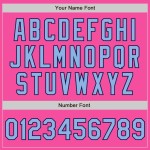 Custom Pink Light Blue-Navy Bomber Varsity Letterman Zipper Jacket Custom Pink Light Blue-Navy Bomber Varsity Letterman Zipper Jacket