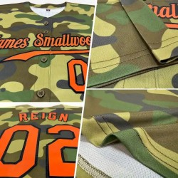Custom Camo Orange-Black Authentic Salute To Service Baseball Jersey Custom Camo Orange-Black Authentic Salute To Service Baseball Jersey
