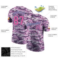Custom Camo Pink-Light Blue Performance Salute To Service T-Shirt Custom Camo Pink-Light Blue Performance Salute To Service T-Shirt