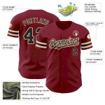 Custom Crimson Black-City Cream Authentic Baseball Jersey Custom Crimson Black-City Cream Authentic Baseball Jersey