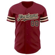 Custom Crimson Black-City Cream Authentic Baseball Jersey Custom Crimson Black-City Cream Authentic Baseball Jersey