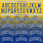 Custom Yellow Royal-White Gradient Square Shapes Round Neck Sublimation Basketball Suit Jersey Custom Yellow Royal-White Gradient Square Shapes Round Neck Sublimation Basketball Suit Jersey