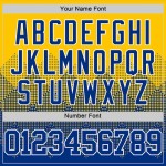 Custom Yellow Royal-White Gradient Square Shapes Round Neck Sublimation Basketball Suit Jersey Custom Yellow Royal-White Gradient Square Shapes Round Neck Sublimation Basketball Suit Jersey