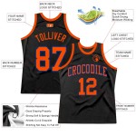 Custom Black Orange-Royal Authentic Throwback Basketball Jersey Custom Black Orange-Royal Authentic Throwback Basketball Jersey