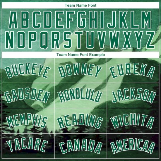 Custom Kelly Green White 3D Pattern Design Natural Landscape Watercolor Style Authentic Basketball Jersey Custom Kelly Green White 3D Pattern Design Natural Landscape Watercolor Style Authentic Basketball Jersey