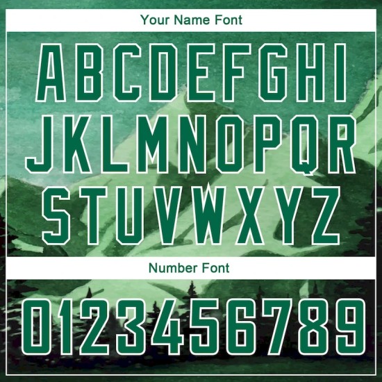 Custom Kelly Green White 3D Pattern Design Natural Landscape Watercolor Style Authentic Basketball Jersey Custom Kelly Green White 3D Pattern Design Natural Landscape Watercolor Style Authentic Basketball Jersey