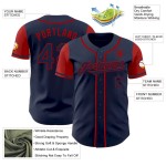 Custom Navy Red Authentic Two Tone Baseball Jersey Custom Navy Red Authentic Two Tone Baseball Jersey