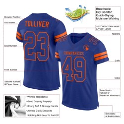 Custom Royal Royal-Orange Mesh Authentic Football Jersey Custom Royal Royal-Orange Mesh Authentic Football Jersey