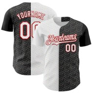 Custom Black White-Red 3D Pattern Design Constellation Space Galaxy Star Authentic Baseball Jersey