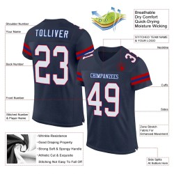 Custom Navy Red-Royal Mesh Authentic Football Jersey Custom Navy Red-Royal Mesh Authentic Football Jersey