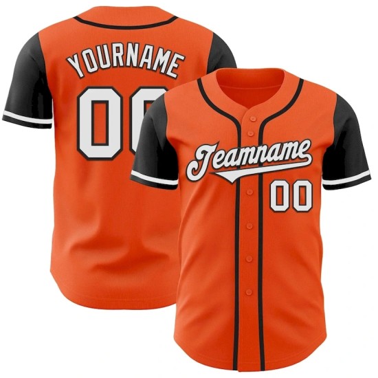 Custom Orange White-Black Authentic Two Tone Baseball Jersey Custom Orange White-Black Authentic Two Tone Baseball Jersey