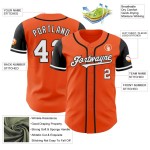 Custom Orange White-Black Authentic Two Tone Baseball Jersey Custom Orange White-Black Authentic Two Tone Baseball Jersey