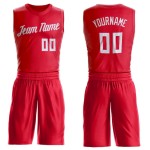 Custom Red White Round Neck Suit Basketball Jersey Custom Red White Round Neck Suit Basketball Jersey