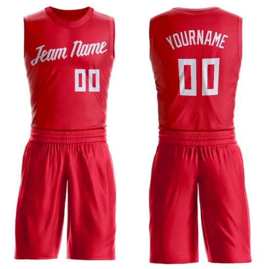 Custom Red White Round Neck Suit Basketball Jersey Custom Red White Round Neck Suit Basketball Jersey