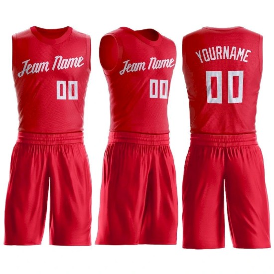 Custom Red White Round Neck Suit Basketball Jersey Custom Red White Round Neck Suit Basketball Jersey